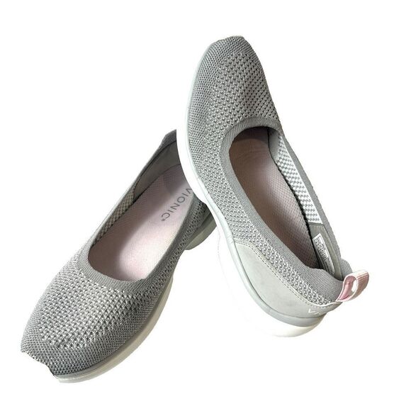Vionic Womens 6 Slip On Knit Gray Glitter Comfort Casual Rubber Sole Shoe KALLIE - Picture 3 of 9